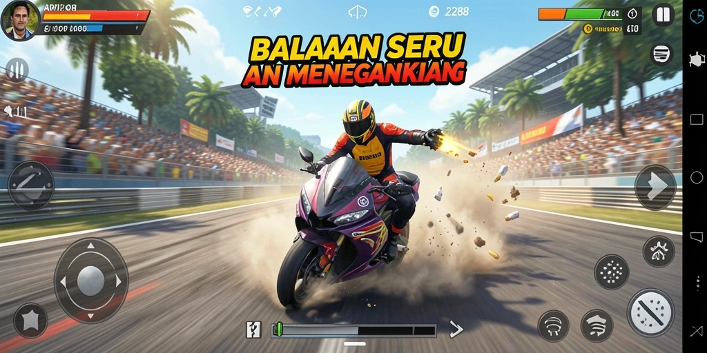 Tampilan gameplay API288 menampilkan balapan mendebarkan di lintasan yang beragam.