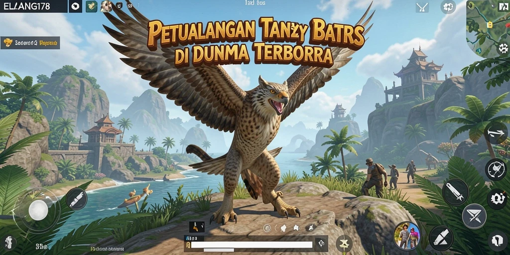 Screenshot utama ELANG178 menampilkan petualangan seru di dunia terbuka.