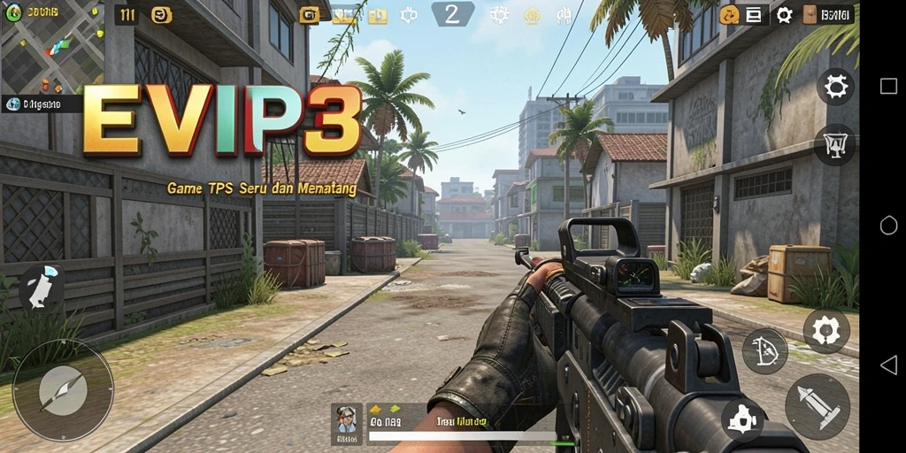 Tampilan screenshot EVIP3 menunjukkan aksi gameplay TPS yang mendebarkan.