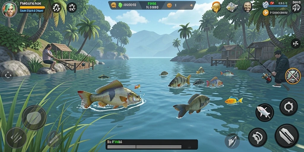Tampilan gameplay menarik dari FW66 dengan suasana memancing yang seru.