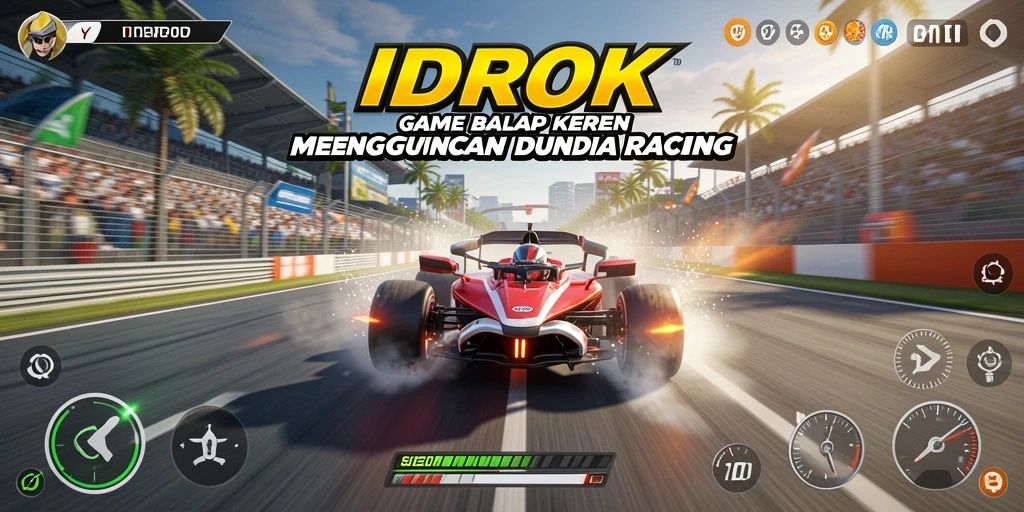 Tampilan gameplay balap mendebarkan dalam IDROK.