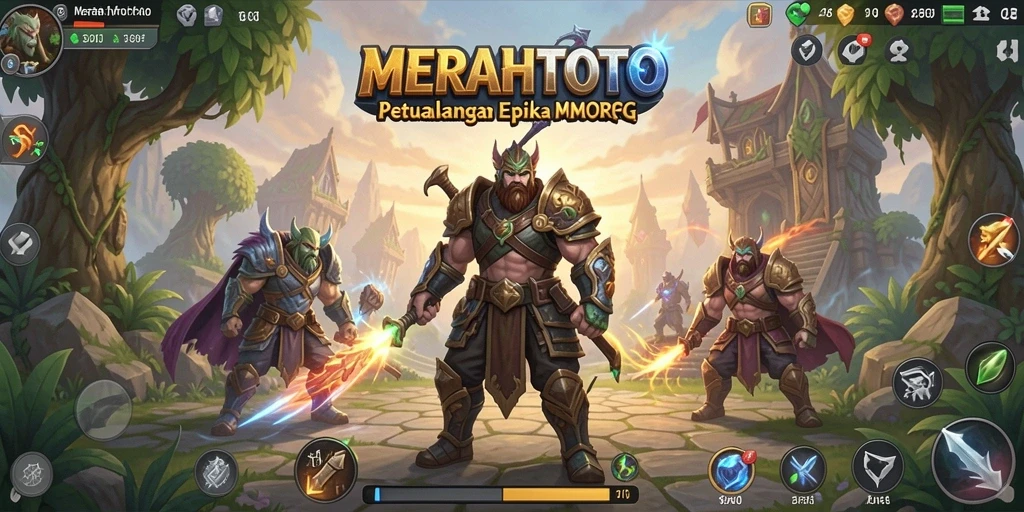 Gameplay MERAHTOTO yang menampilkan pertempuran epik dalam dunia MMORPG.