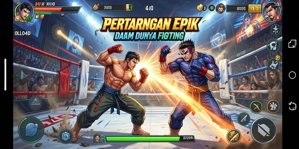 Screenshot utama OLLO4D menampilkan aksi pertarungan yang mendebarkan.