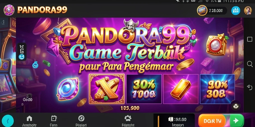 Menampilkan tampilan memukau dari gameplay PANDORA99 saat memutar gulungan slot.
