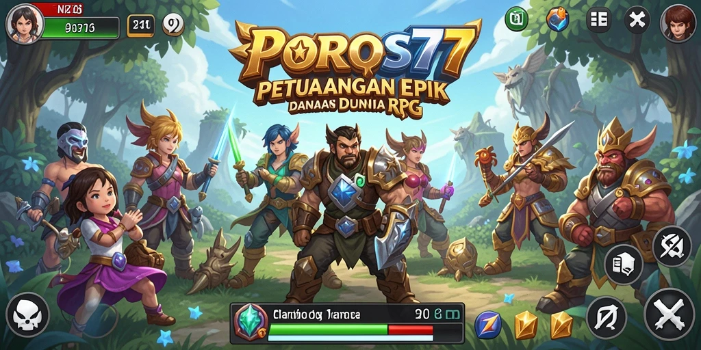 Tampilan gameplay seru di dunia fantasi POROS77.