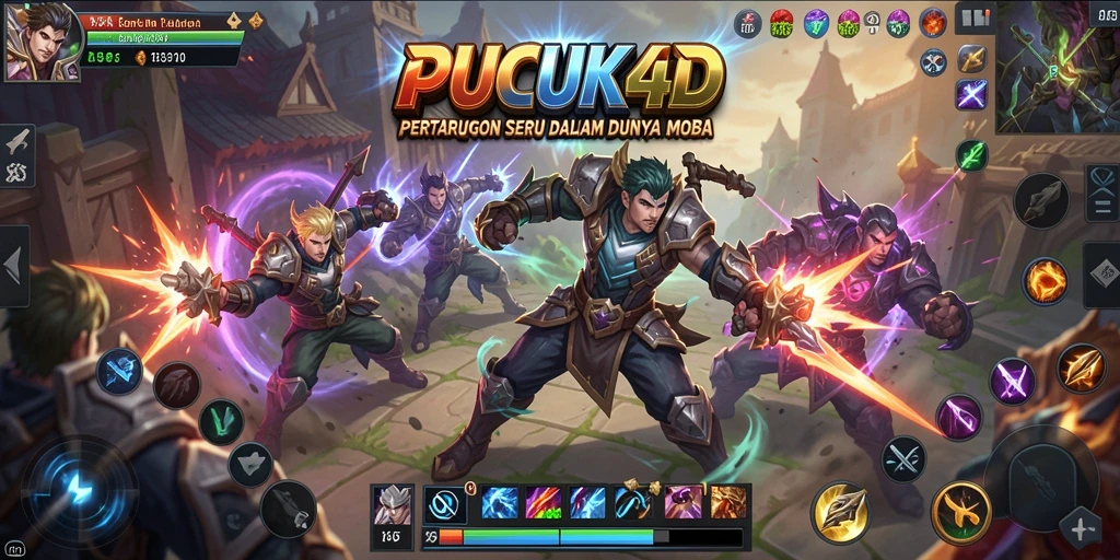Tampilan Gameplay Seru dalam PUCUK4D MOBA.