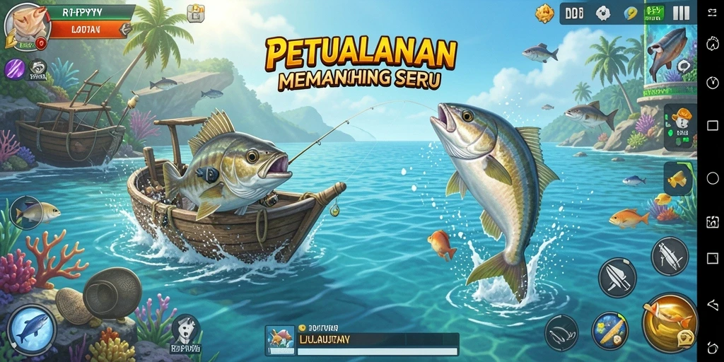 Tangkapan ikan yang fantastis dalam gameplay RPYYY.