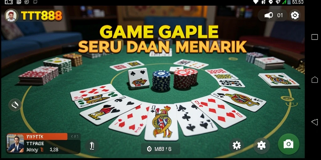 Gameplay seru Gaple di TTT888 dengan teman-teman.