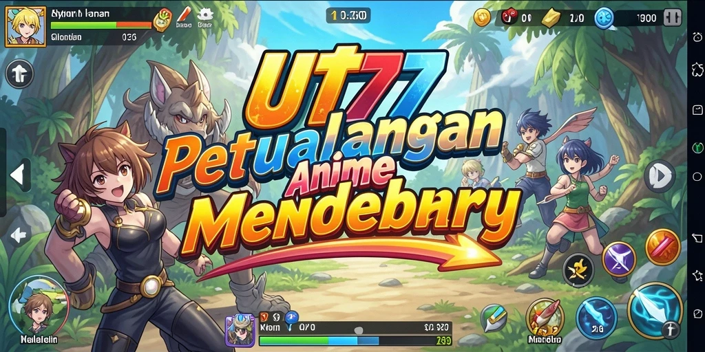 Tangkapan layar UT77 menunjukkan aksi seru dan karakter Anime yang memukau.