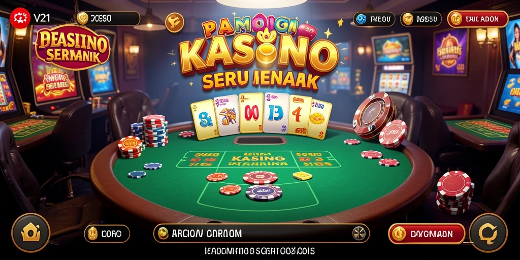 Screenshot gameplay V21 menampilkan aksi kasino yang mendebarkan.