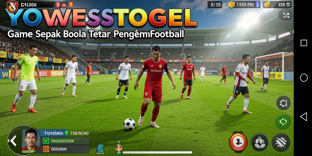 Tampilan gameplay YOWESTOGEL saat pertandingan sepak bola yang seru.